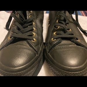 Black high top leather Converse